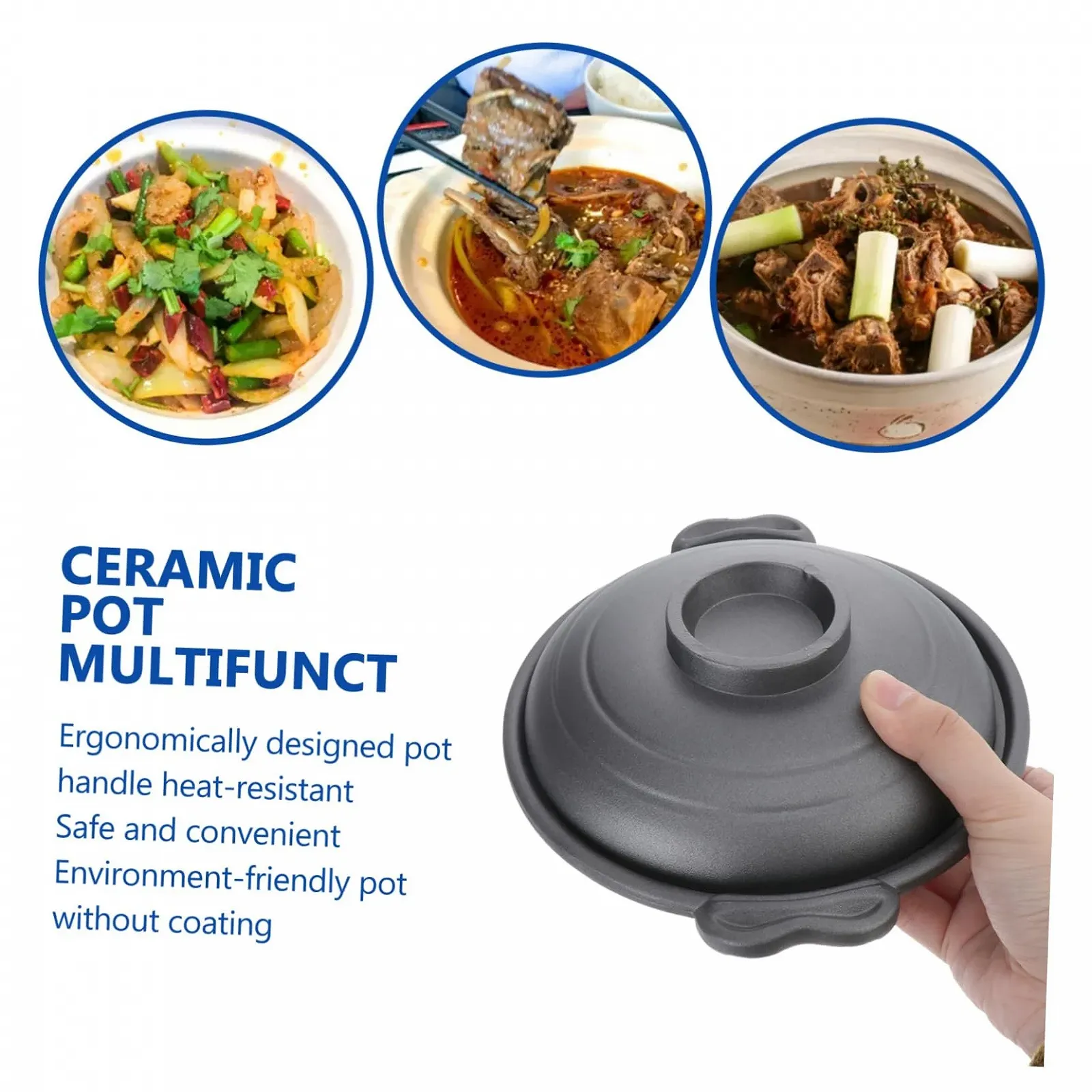 Кастрюля (Dutch Oven) керамическая антипригарная 18 см для индукционных плит с крышкой, фото №9