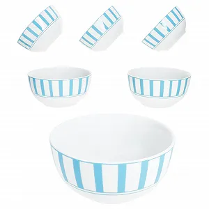 Миска MamboCat Split Turquoise набор из 6 штук 14 см 400 мл белая - Фото 1