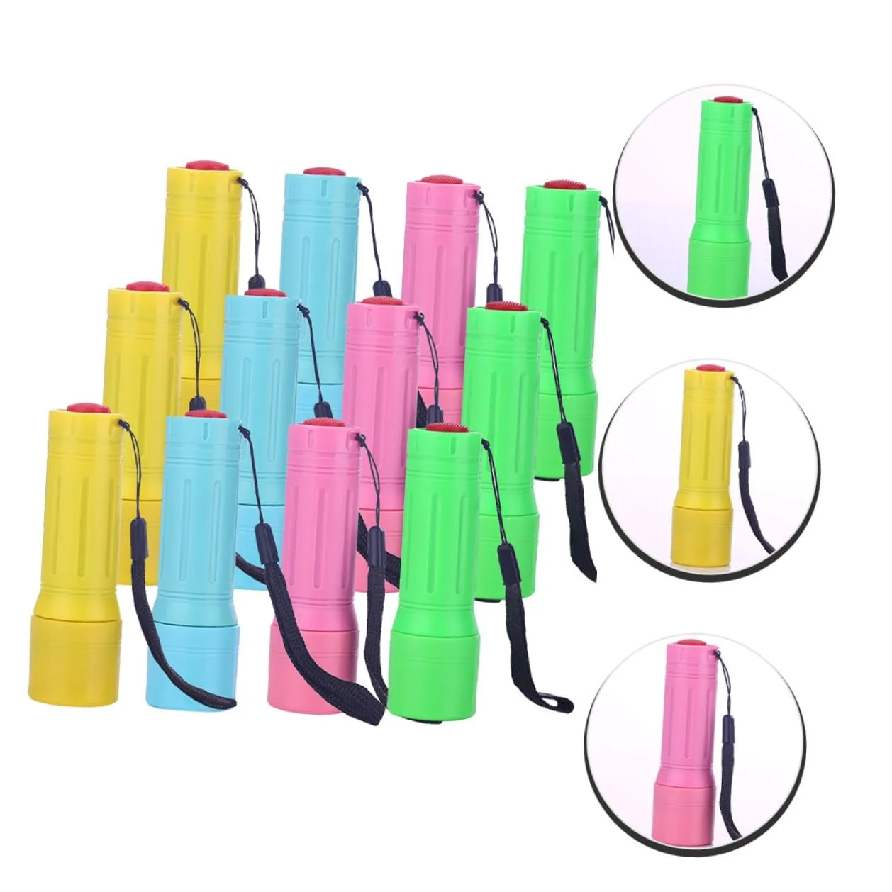Міні LED ліхтарик з ручкою 12 шт. Компактний та ударостійкий для кемпінгу, походів, весільних подарунків. В комплекті шнурок. Різні кольори, фото №7