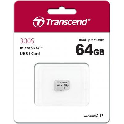Карта памяти Transcend 64gb microSDXC Class 10 UHS-I U1 TS64GUSD300S, фото №2