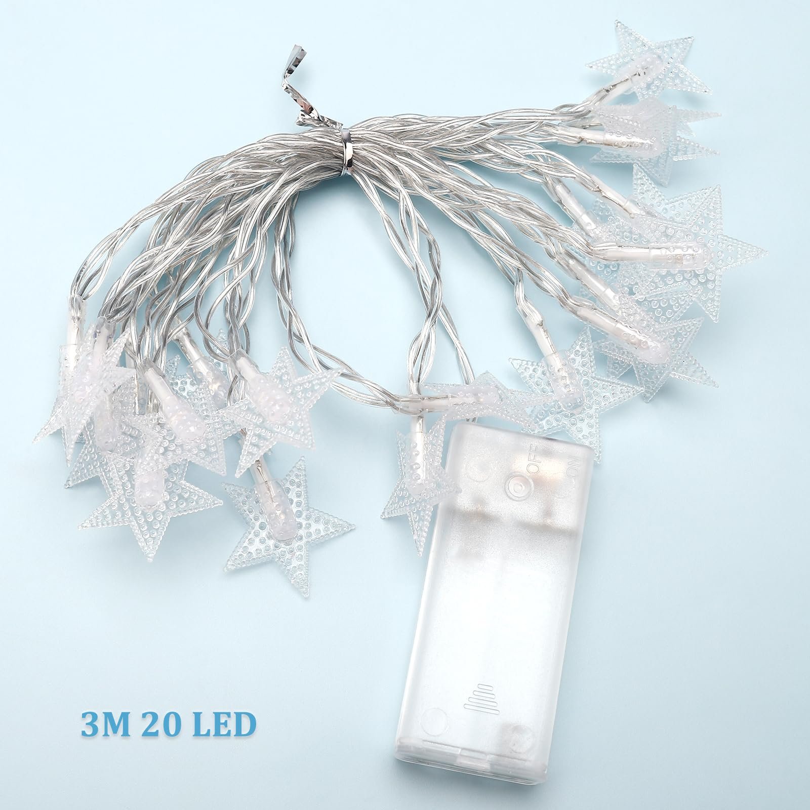 Гирлянда ENLACE Звезды 3 м, 20 LED, теплый белый, фото №2
