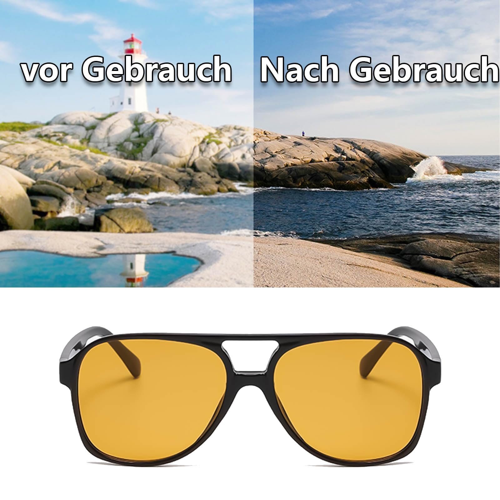 Сонцезахисні окуляри Авіатор DYOUen Вінтаж Класичні 70-х Поляризовані UV400 Чорний, Помаранчевий, фото №4