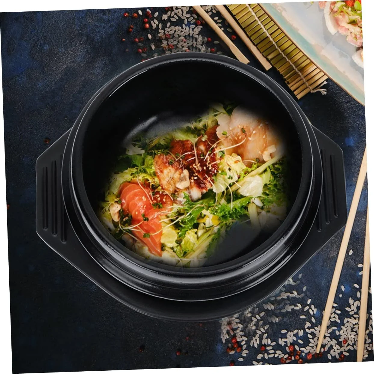 Горшок керамический GLEAVI жаропрочный с нескользящим подносом, фото №5