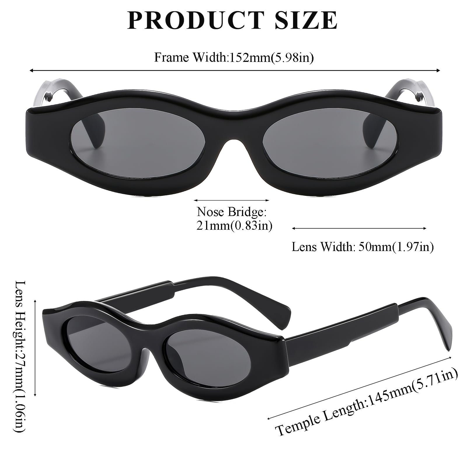 Сонцезахисні окуляри Овальні LJCZKA Ретро 90-х, фото №3