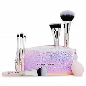 Набор кистей Revolution Beauty Glam Up 7 шт для глаз, лица и щёк с косметичкой веганский - Фото 1