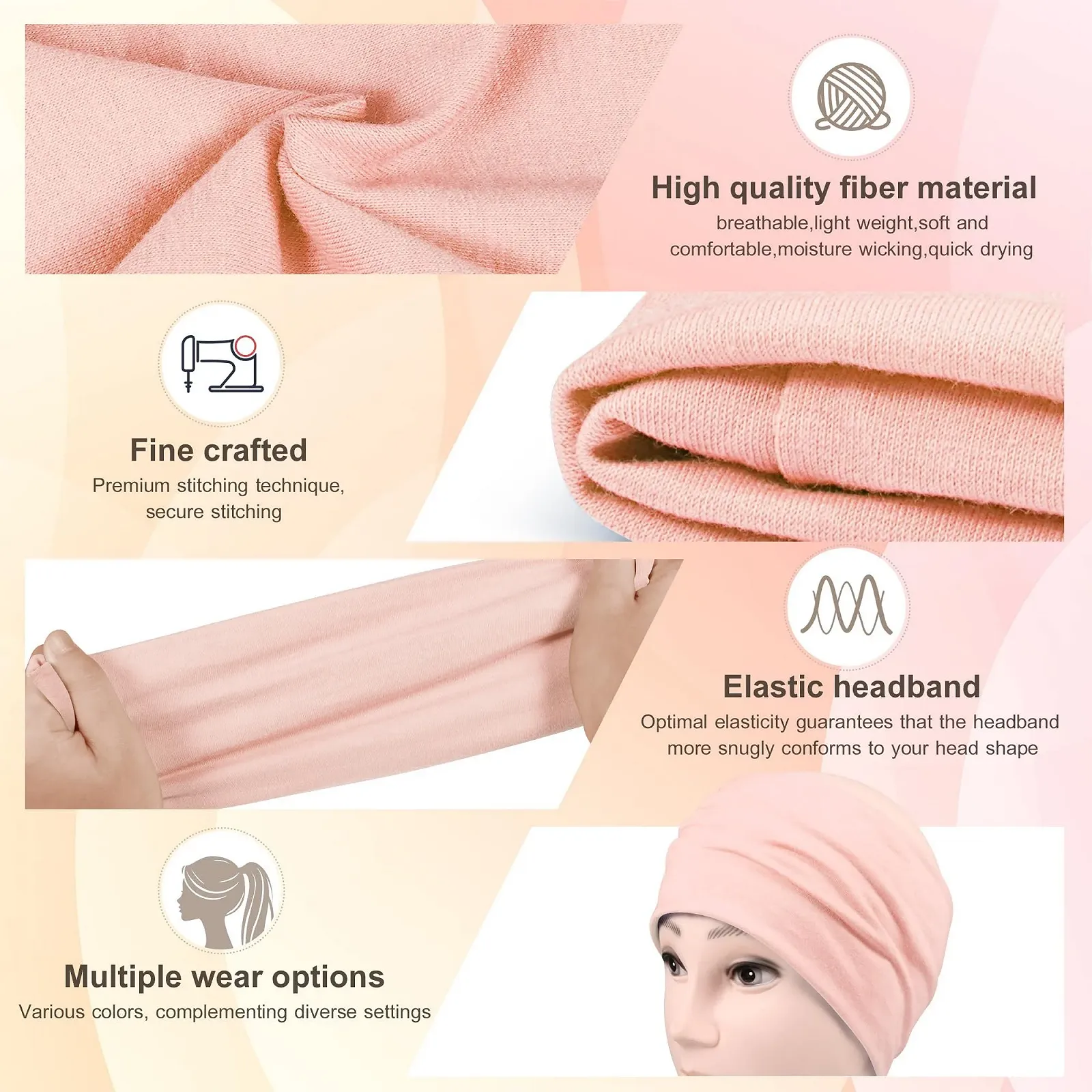 Пов'язки на голову для жінок, широкі, фото №4