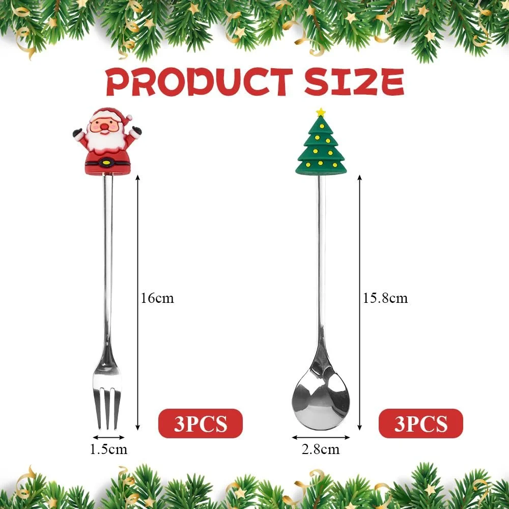 Набір різдвяних ложок 6 шт, фото №2