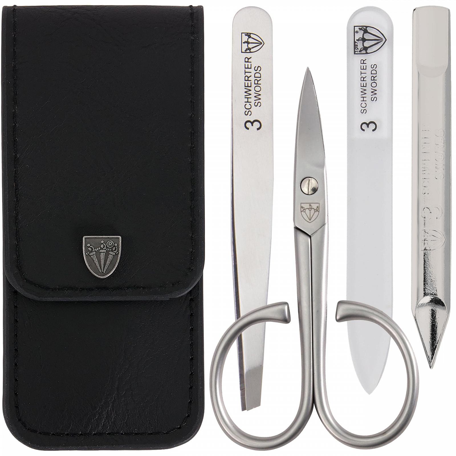 Набір для манікюру та педикюру 3 Swords Nostalgie 3 предмети у чохлі з натуральної шкіри Black, фото №1 Набір для манікюру та педикюру 3 Swords Nostalgie 3 предмети у чохлі з натуральної шкіри Black, фото №1