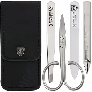 Купить Набор для маникюра 3 Swords Nostalgie 3 предмета, в чехле из натуральной кожи Black - Фото 1 Набор для маникюра 3 Swords Nostalgie 3 предмета, в чехле из натуральной кожи Black - Фото 1