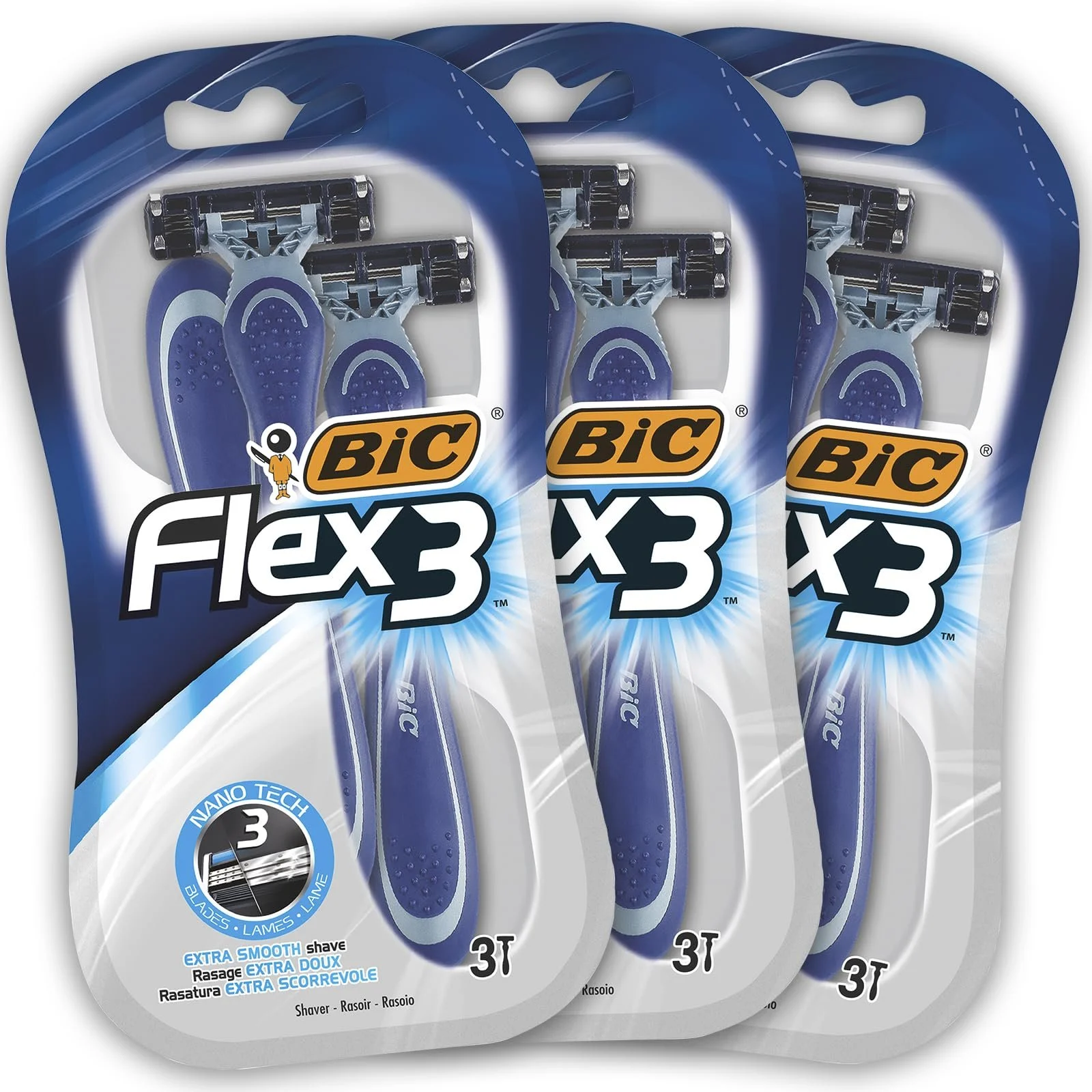 Одноразовые бритвы BIC Flex 3 для мужчин 9 шт. 3 лезвия, фото №1 Одноразовые бритвы BIC Flex 3 для мужчин 9 шт. 3 лезвия, фото №1