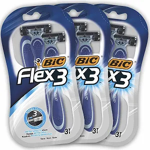 Одноразовые бритвы BIC Flex 3 для мужчин 9 шт. 3 лезвия - Фото 1