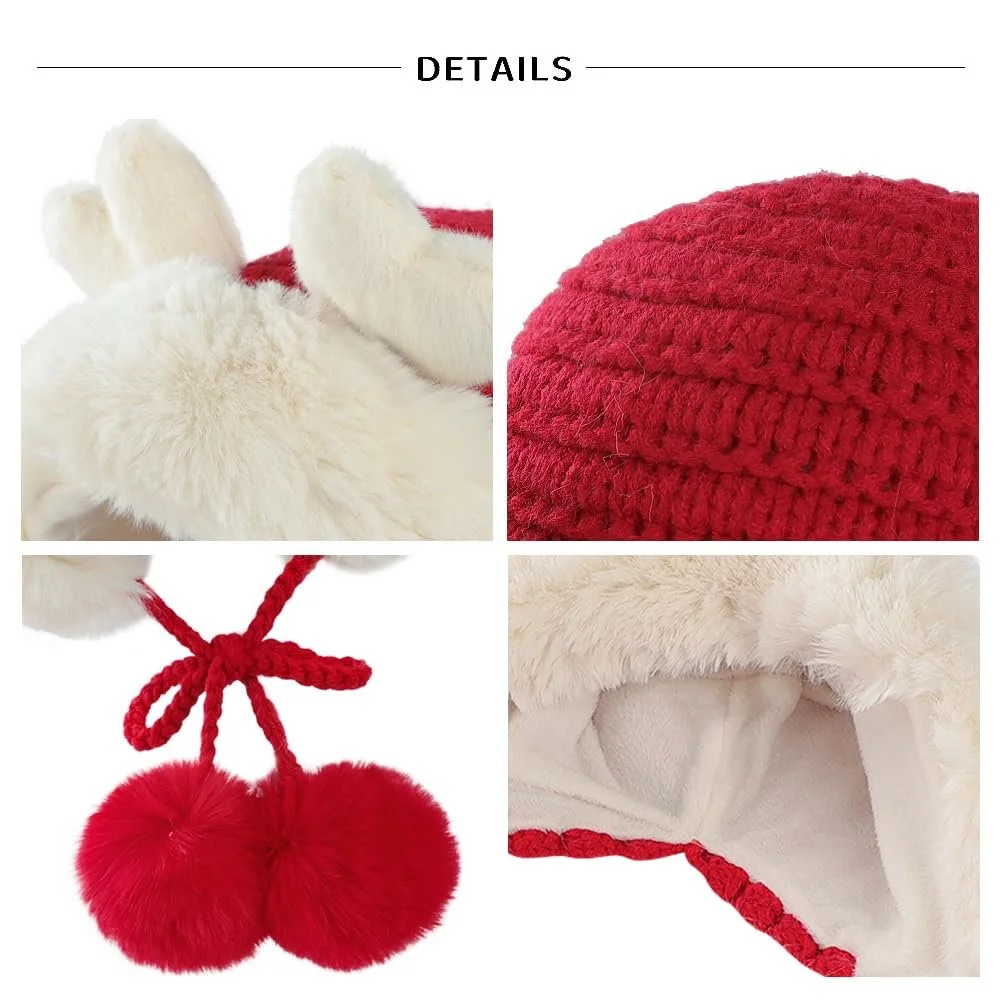 Зимняя шапка Детская вязаная шапка с помпоном Флисовая подкладка, фото №7