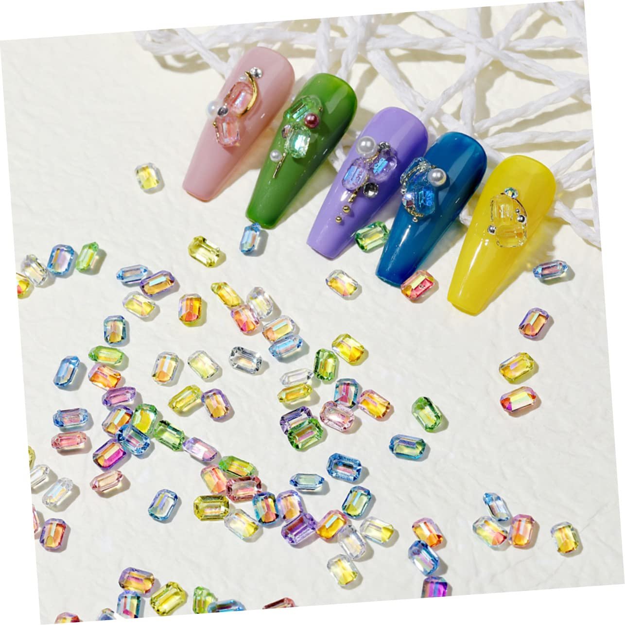 Аксессуары для ногтей FOMIYES 2 коробки Цветные стразы для ногтей Украшения для ногтей Аксессуары для ногтей Драгоценности для ногтей Стразы Хрустальный набор страз для ногтей, фото №2