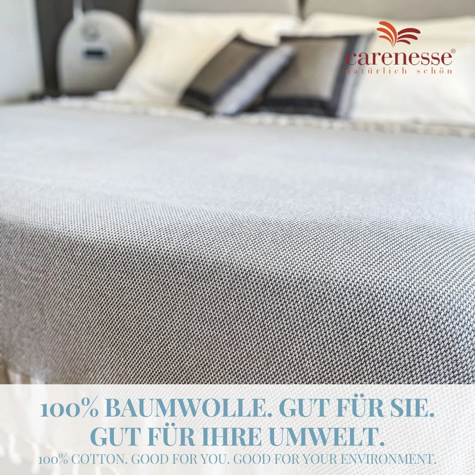 Покрывало Тип Carenesse Favo Queen 240 x 200 см Серо-голубой, фото №6