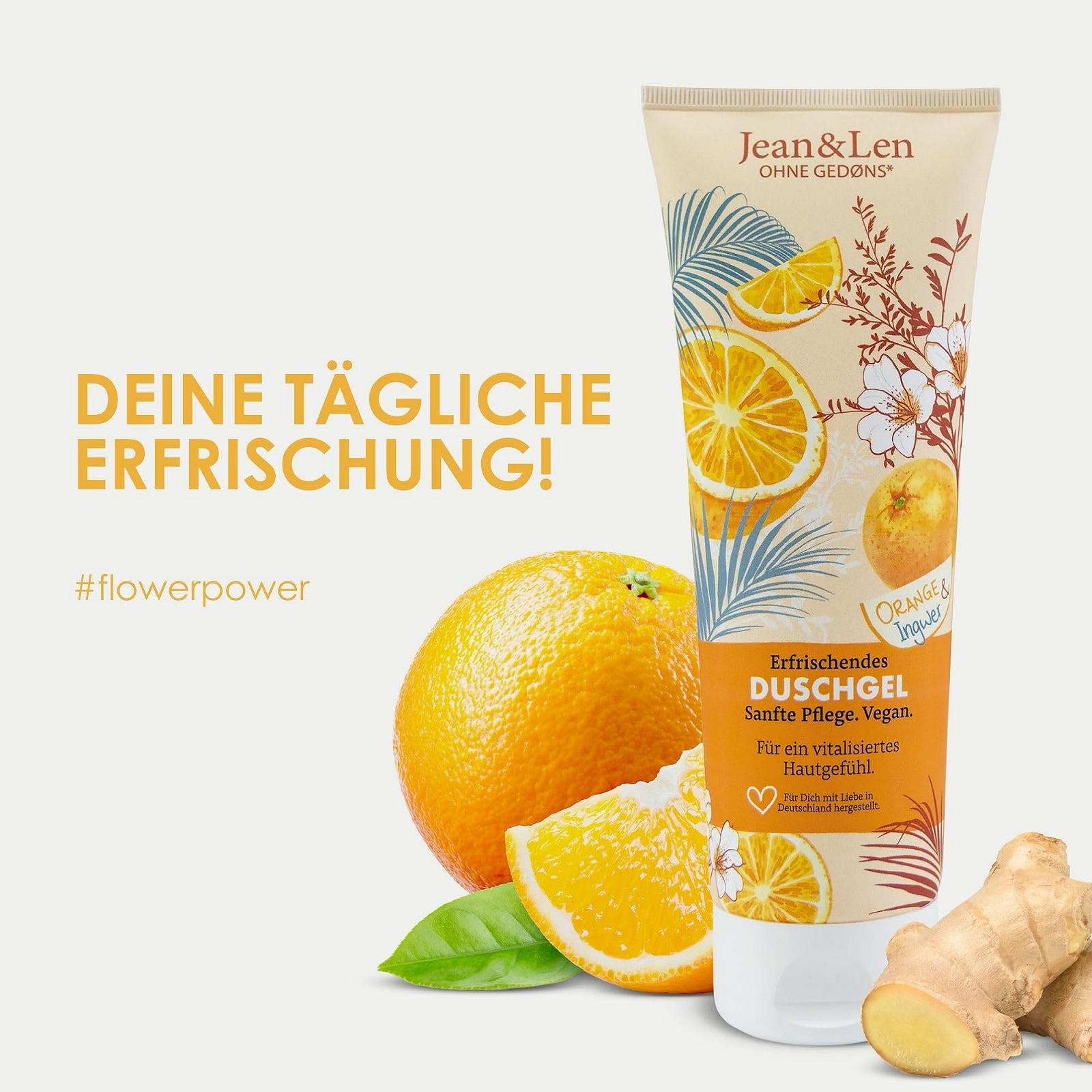 Гель для душа Jean & Len Orange & Ginger освежающий с апельсином и имбирем, 250 мл (упаковка из 2 шт), фото №3