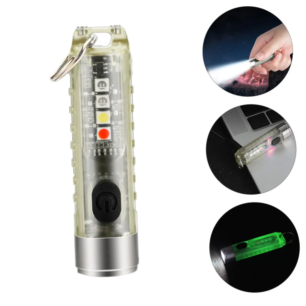 Фонарик LIFKOME LED USB Перезаряжаемый Мини Брелок Сильная Яркость Компактный и Прочный для Кемпинга Пешего Туризма и Использования на Открытом Воздухе, фото №6