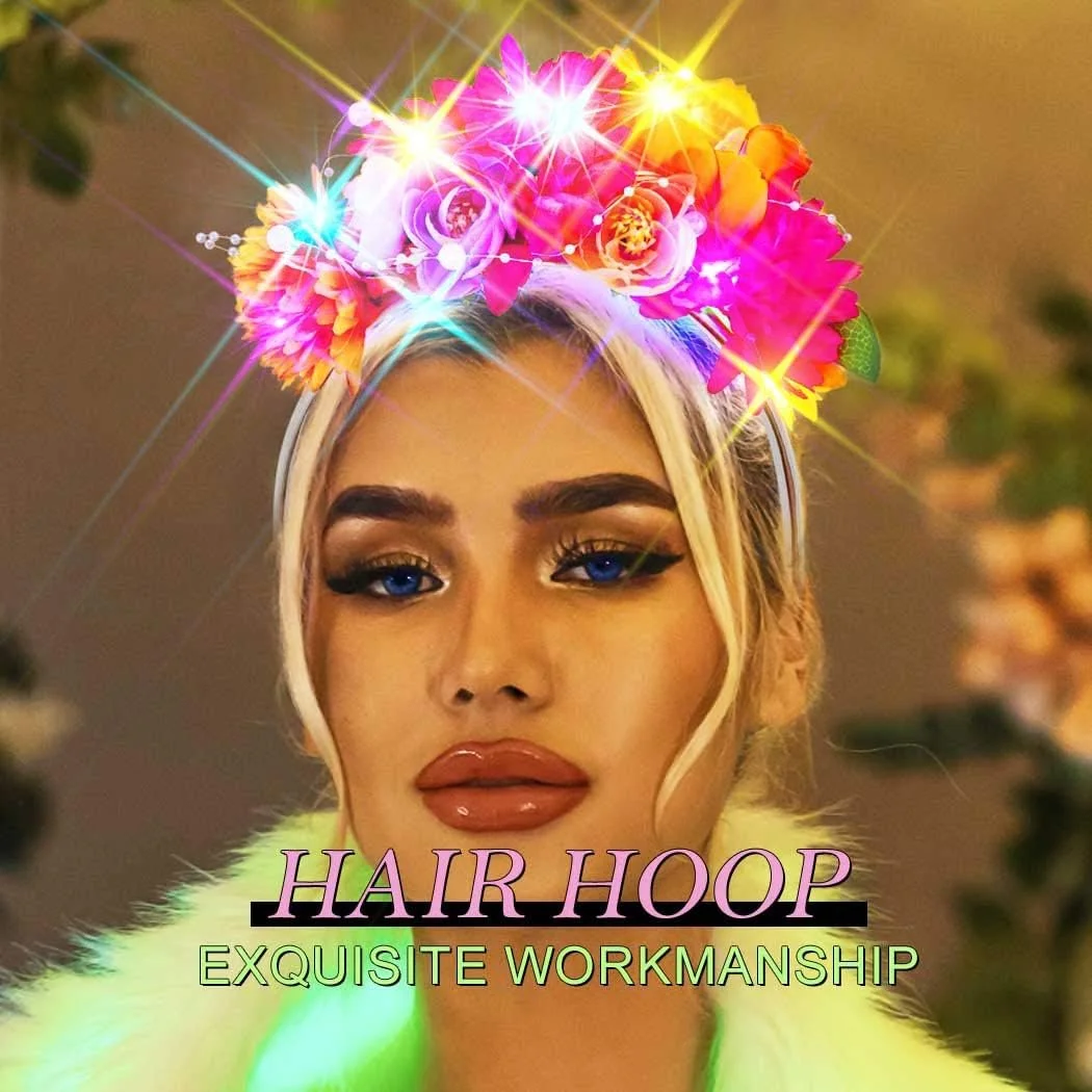 Світлодіодна пов'язка на голову з квітами, фото №5 Світлодіодна пов'язка на голову з квітами, фото №5