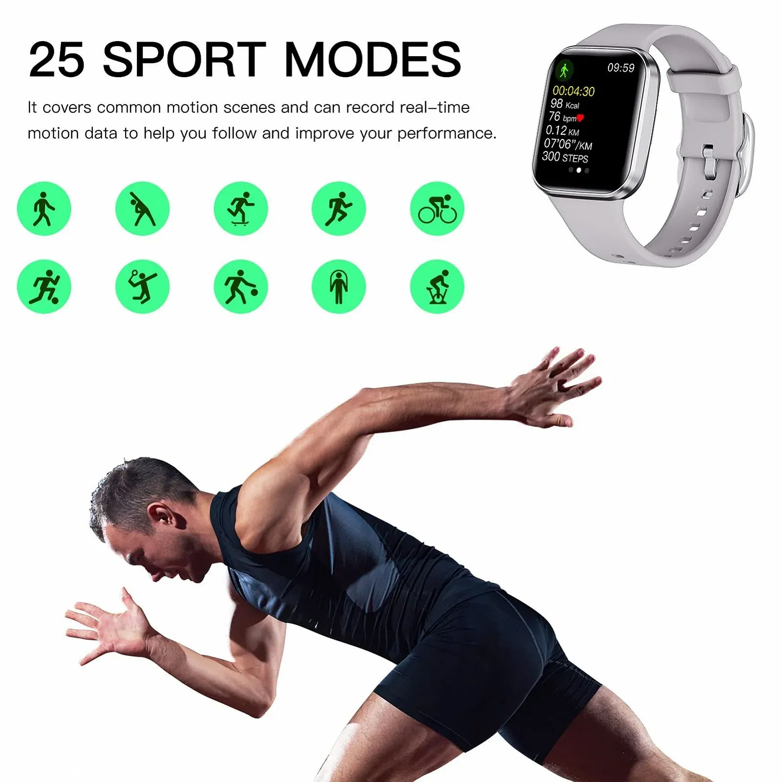 Розумний годинник findtime 1.69 дюйми Чорний, фото №3