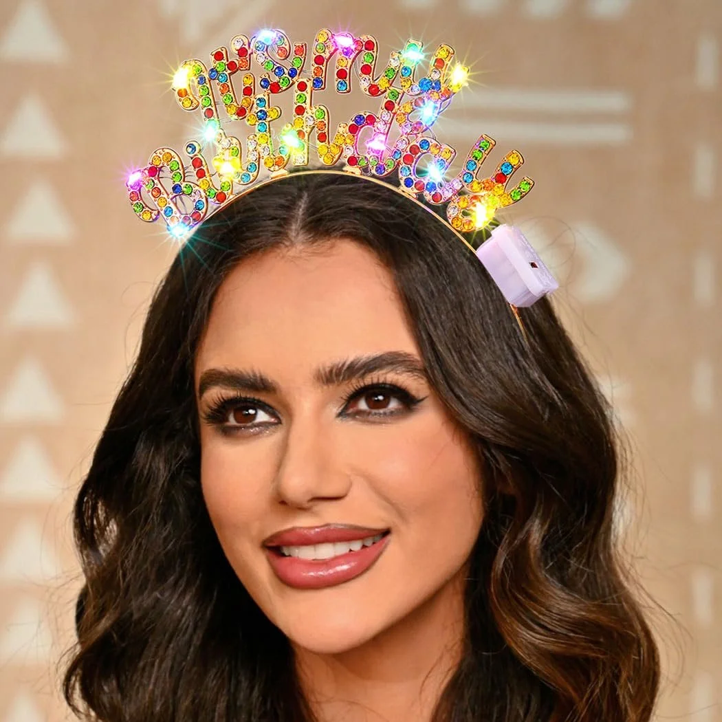 Обруч на голову Свiтиться З Днем народження LED, фото №3