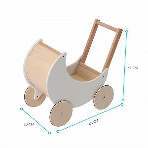 Ходунки wuuhoo Lou Деревянные Белые с Резиновыми Колесами и Поддержкой synthetic.ua - Фото 1