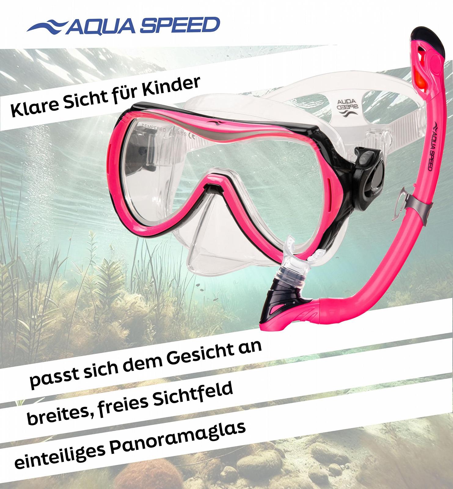 Набір для снорклінгу Aqua Speed Alize з дитячою маскою для дайвінгу Samos, сітчастою сумкою та серветкою з мікрофібри, фото №4