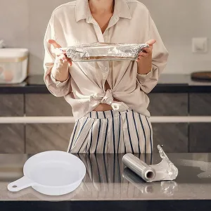 Форма для запікання ABOOFAN Керамічна кругла з ручкою Біла synthetic.ua - Фото 1