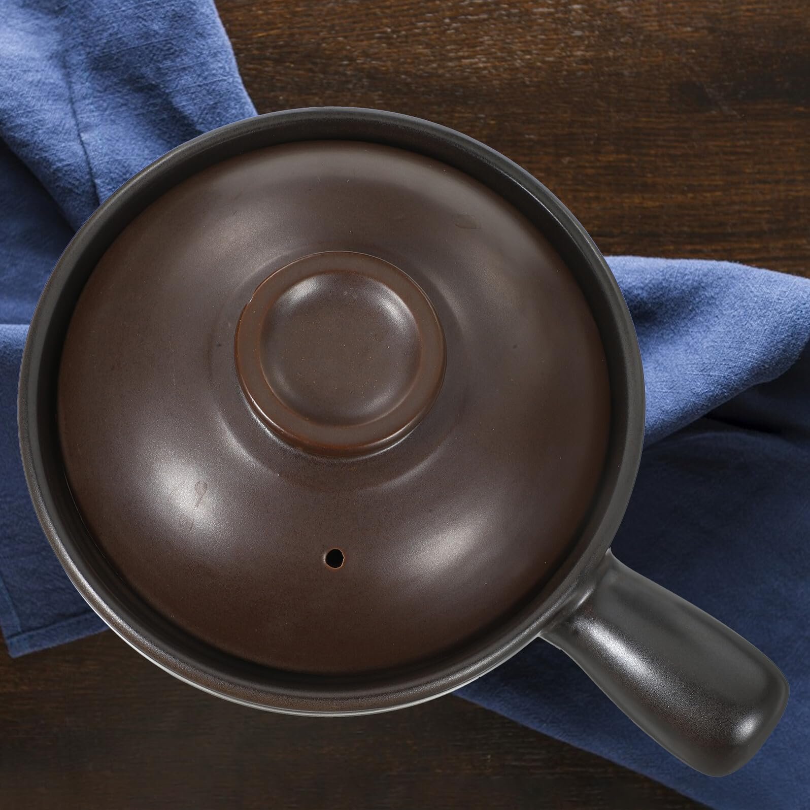 Кастрюля керамическая, с крышкой, термостойкая, для открытого огня, фото №3