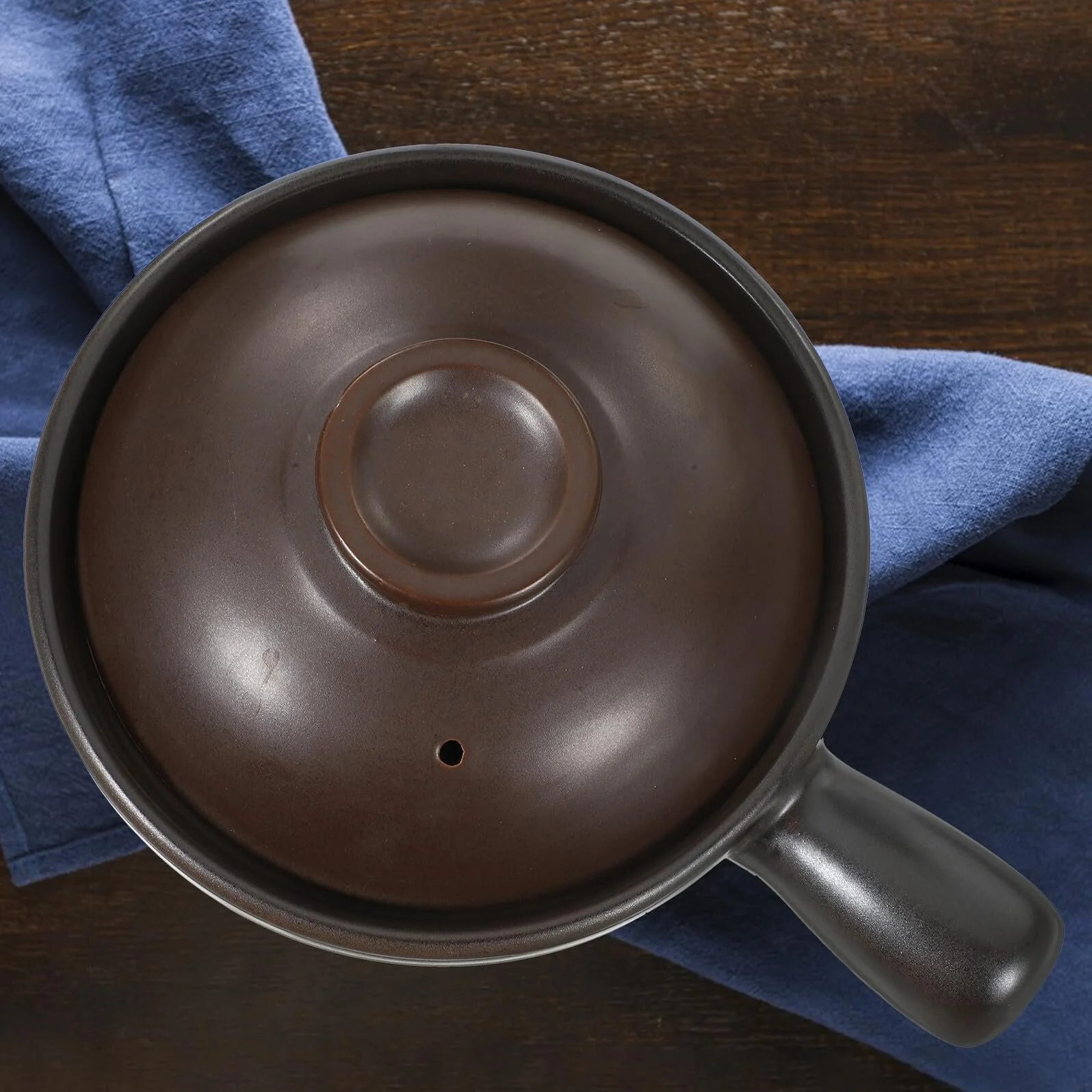 Кастрюля керамическая, с крышкой, термостойкая, для открытого огня, фото №3