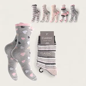 Шкарпетки Жіночі Морський Дизайн Якір, Серця, Смужки, Крапки та Квіти Бавовна з Еластаном, 10 пар synthetic.ua - Фото 1