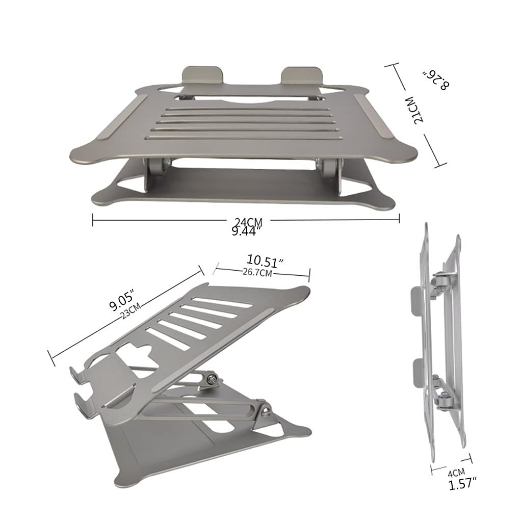 Регульована Підставка для Ноутбука Алюмінієва Легка з Вентиляційними отворами для Ноутбуків 11-17 дюймів, фото №6