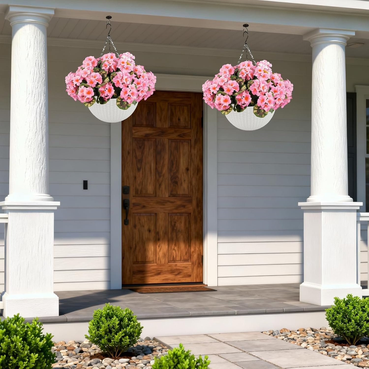 Штучні квіти герані в білому кошику 52 см Підвісне кашпо 12 квіток Декоративний набір для дому та саду Рожевий/Фіолетовий Hydra, фото №2 Штучні квіти герані в білому кошику 52 см Підвісне кашпо 12 квіток Декоративний набір для дому та саду Рожевий/Фіолетовий Hydra, фото №2