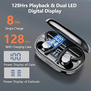 Bluetooth наушники спортивные 2025 In-Ear Wireless Bluetooth 5.3 с 4 ENC микрофонами шумоподавления, IP7 водонепроницаемые, 128 часов воспроизведения synthetic.ua - Фото 1