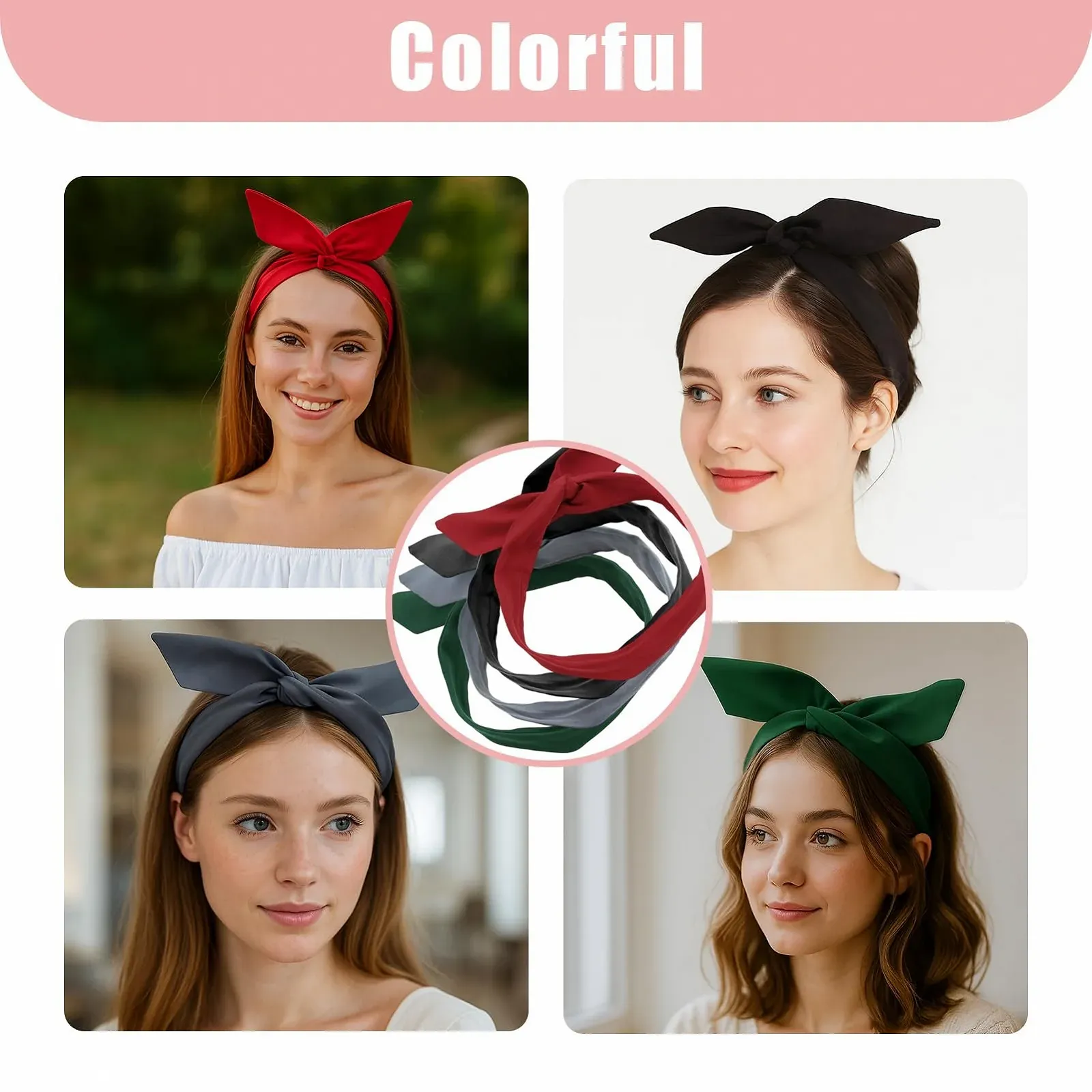 Набір пов'язок для волосся з бантом Alice 4 шт, фото №5