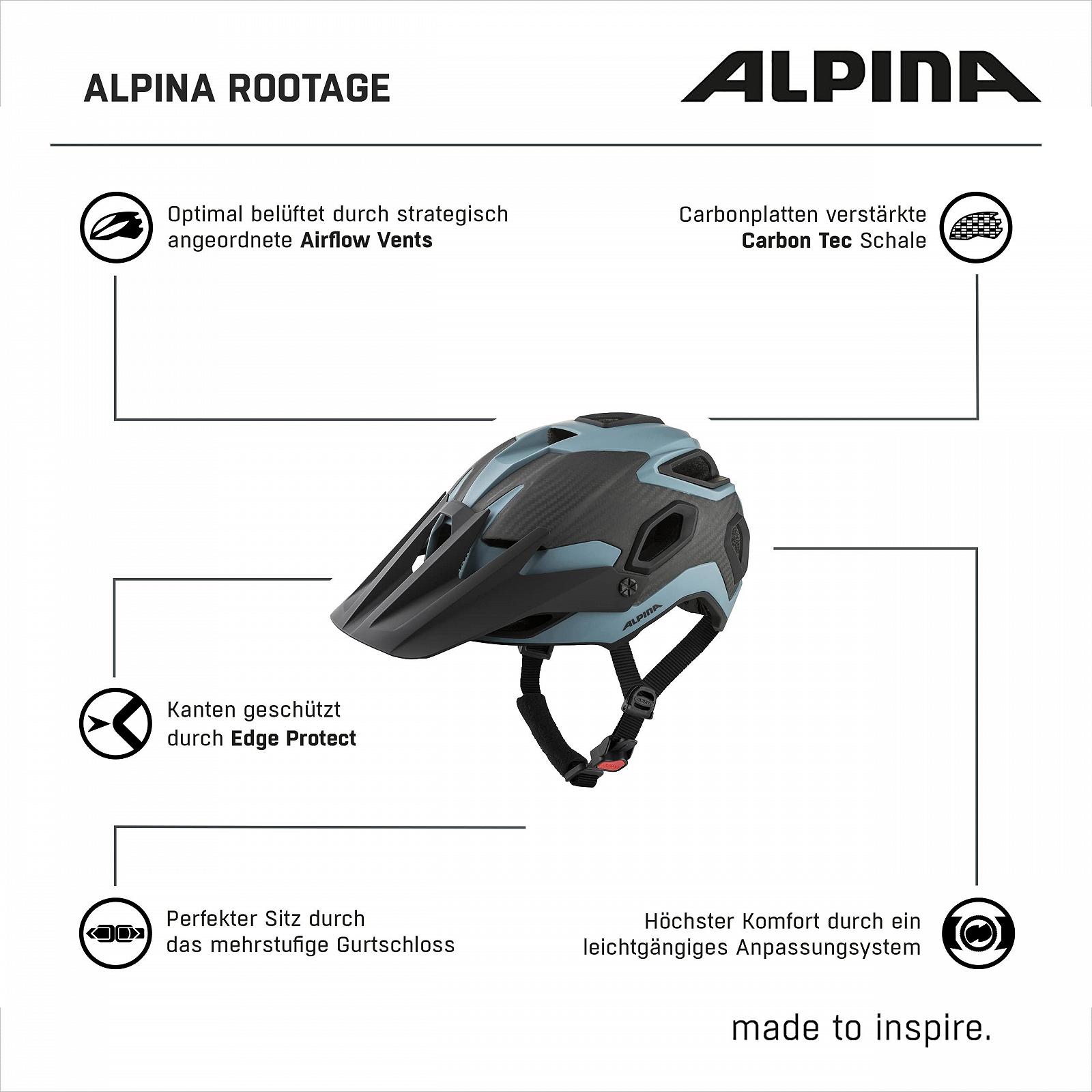 Шолом ALPINA Rootage Enduro & Trail з посиленням з карбонового волокна та охолоджуючими подушечками для дорослих, фото №6