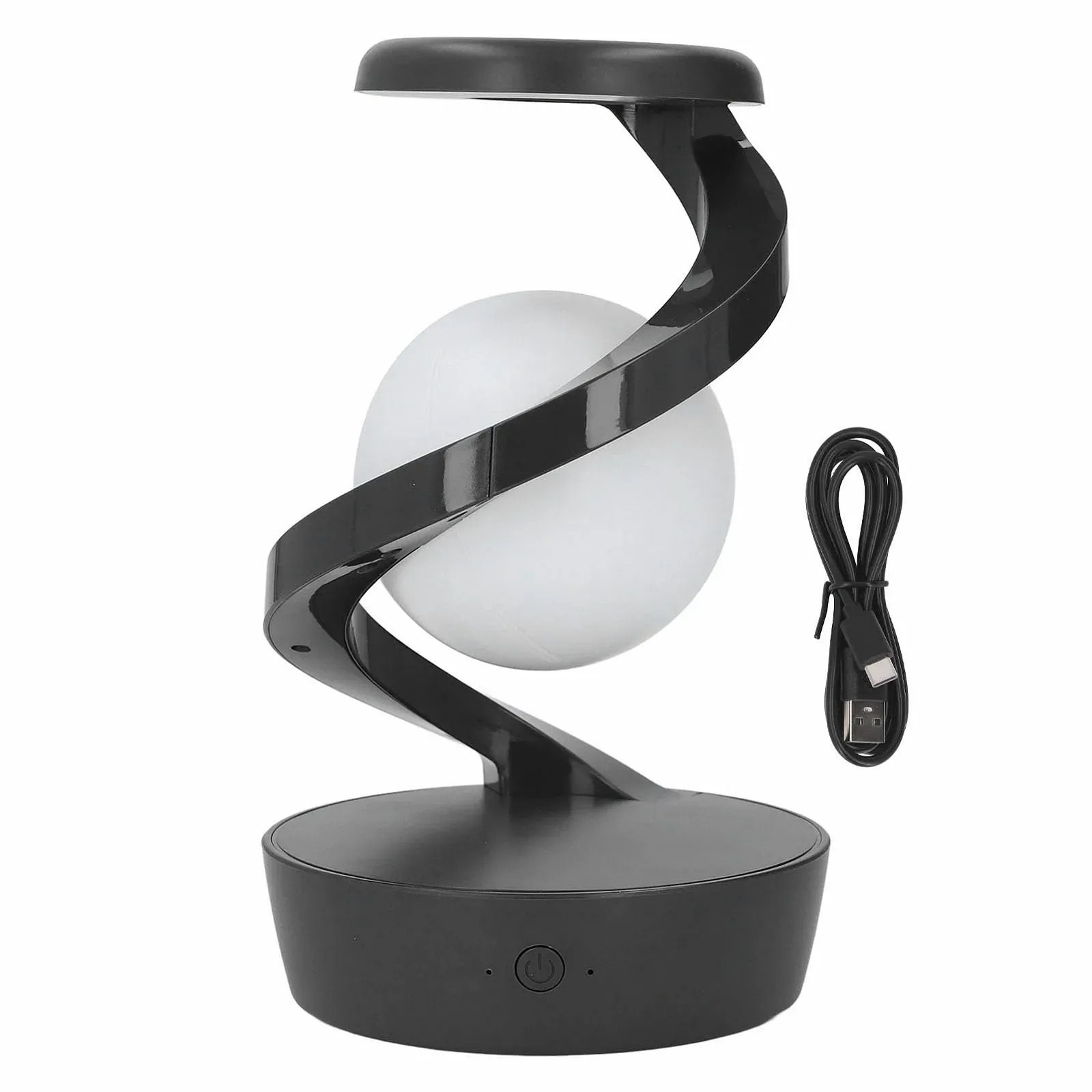 Настільна лампа Hyuduo Spiral Bedside Lamp левітація 3D LED акумуляторна USB-C сіра, фото №6