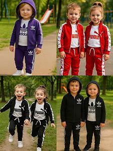 ТОП! Спортивный костюм тройка Adidas - теплый и демисезонный, для мальчиков и девочек 80-140 см synthetic.ua - Фото 1