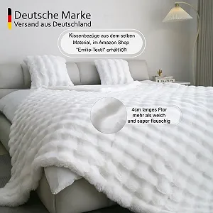 Покривало Emilie-Textil Luxury Faux Fur - дуже м'яке та приємне на дотик хутряне покривало, 4 розміри та кольори synthetic.ua - Фото 1