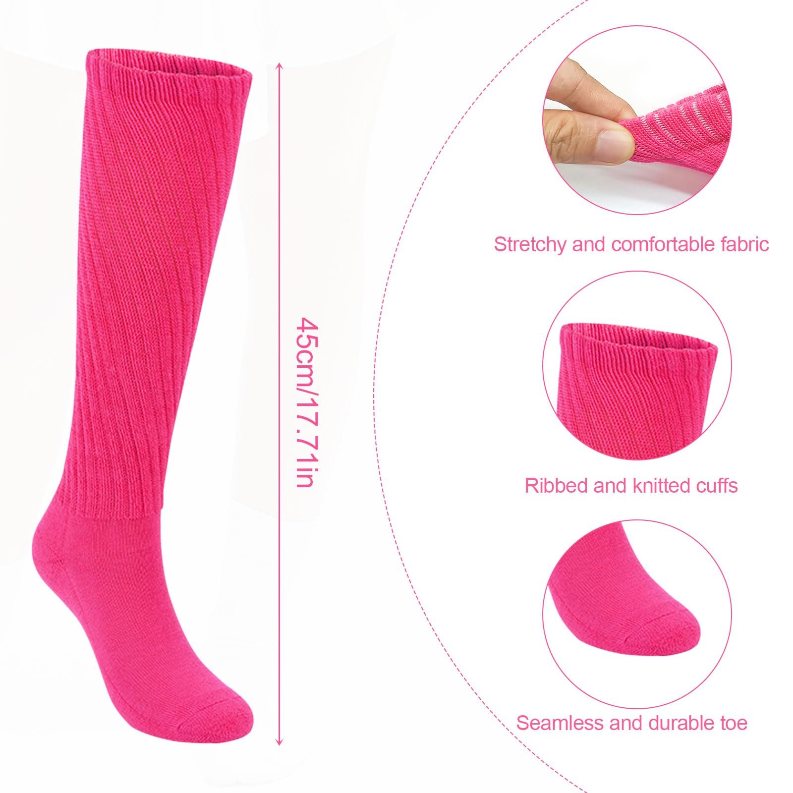 2 пары женских вязаных носков, длинные носки, гетры для женщин и девушек, очень длинные носки выше колена для вечеринок в стиле 80-х, фото №2