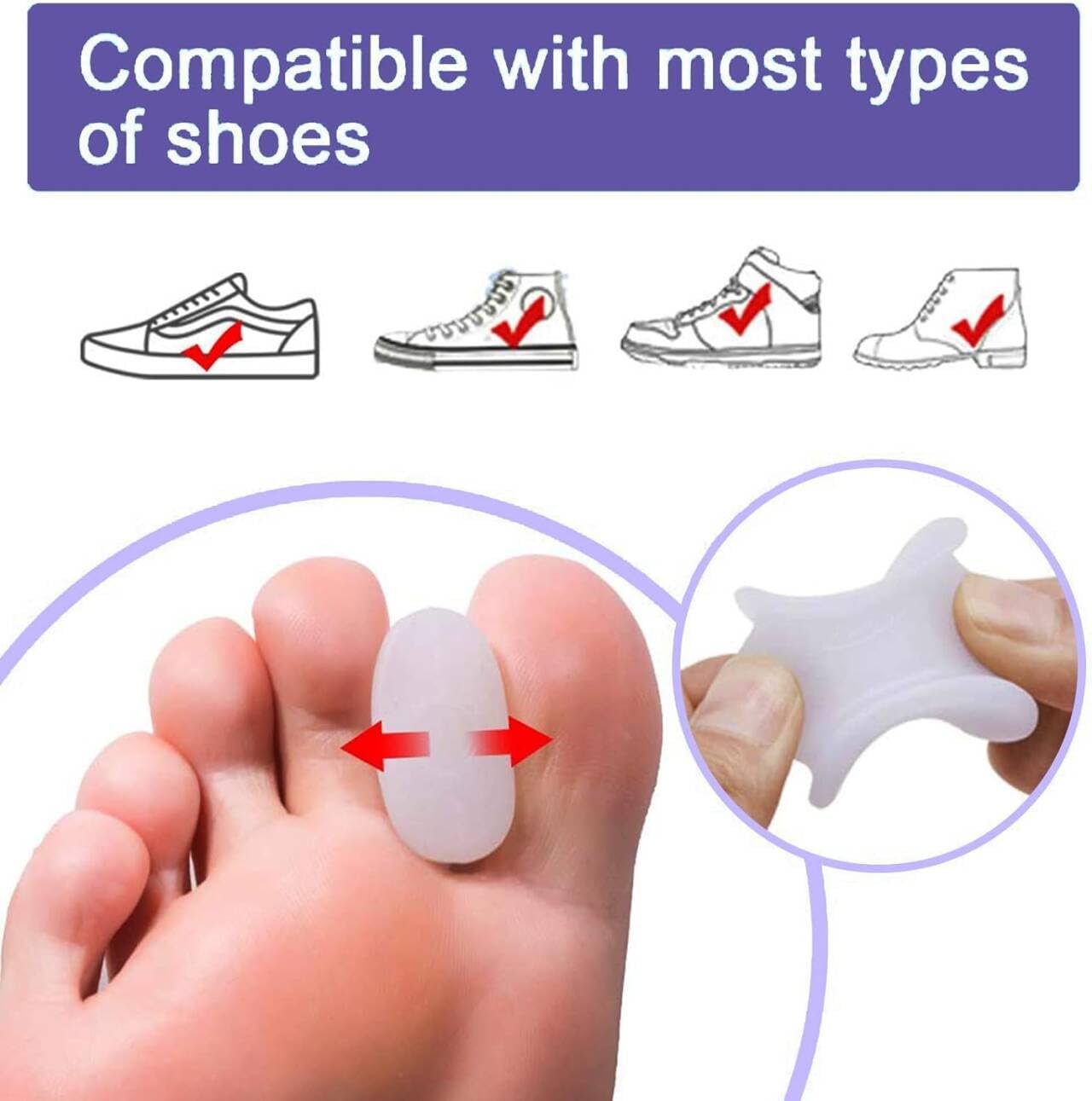 Роздільник для пальців ніг Гелевий Стандартний 6 шт, фото №5 Роздільник для пальців ніг Гелевий Стандартний 6 шт, фото №5