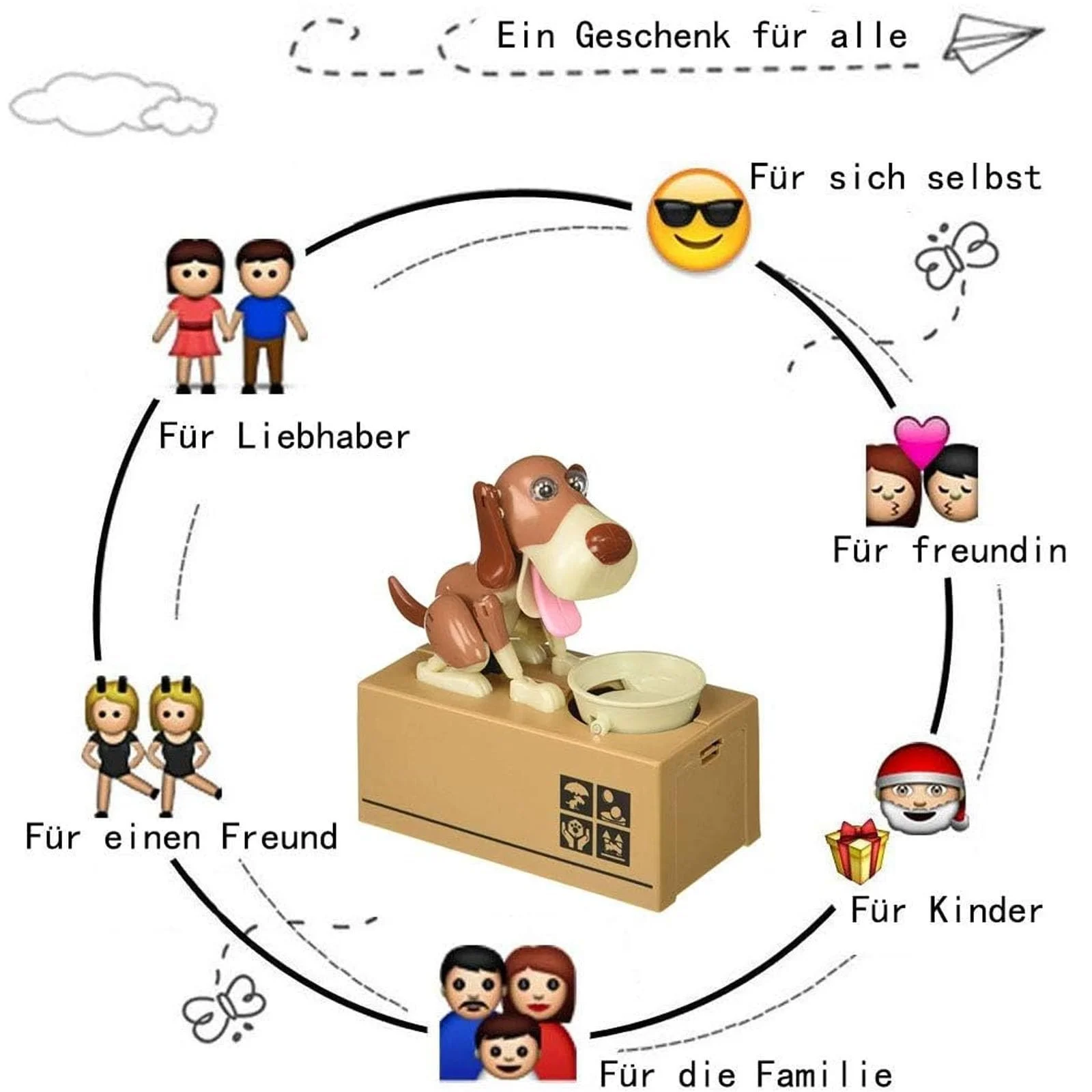 Скарбничка Justup Hungry Dog Puppy Коричнева, фото №7