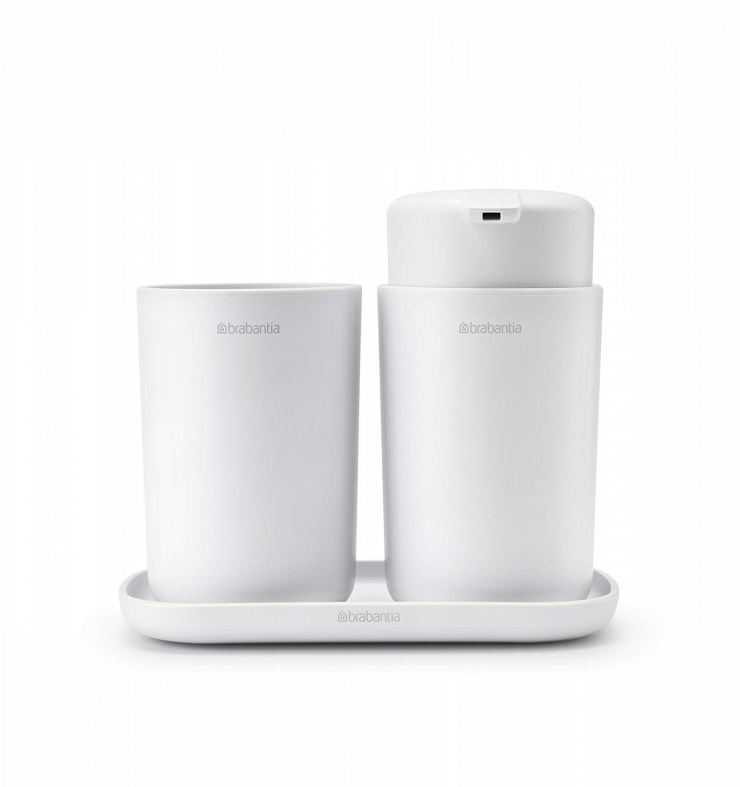 Набір для ванної кімнати Brabantia Renew Collection Plastic, білий, набір з 3 предметів, фото №1