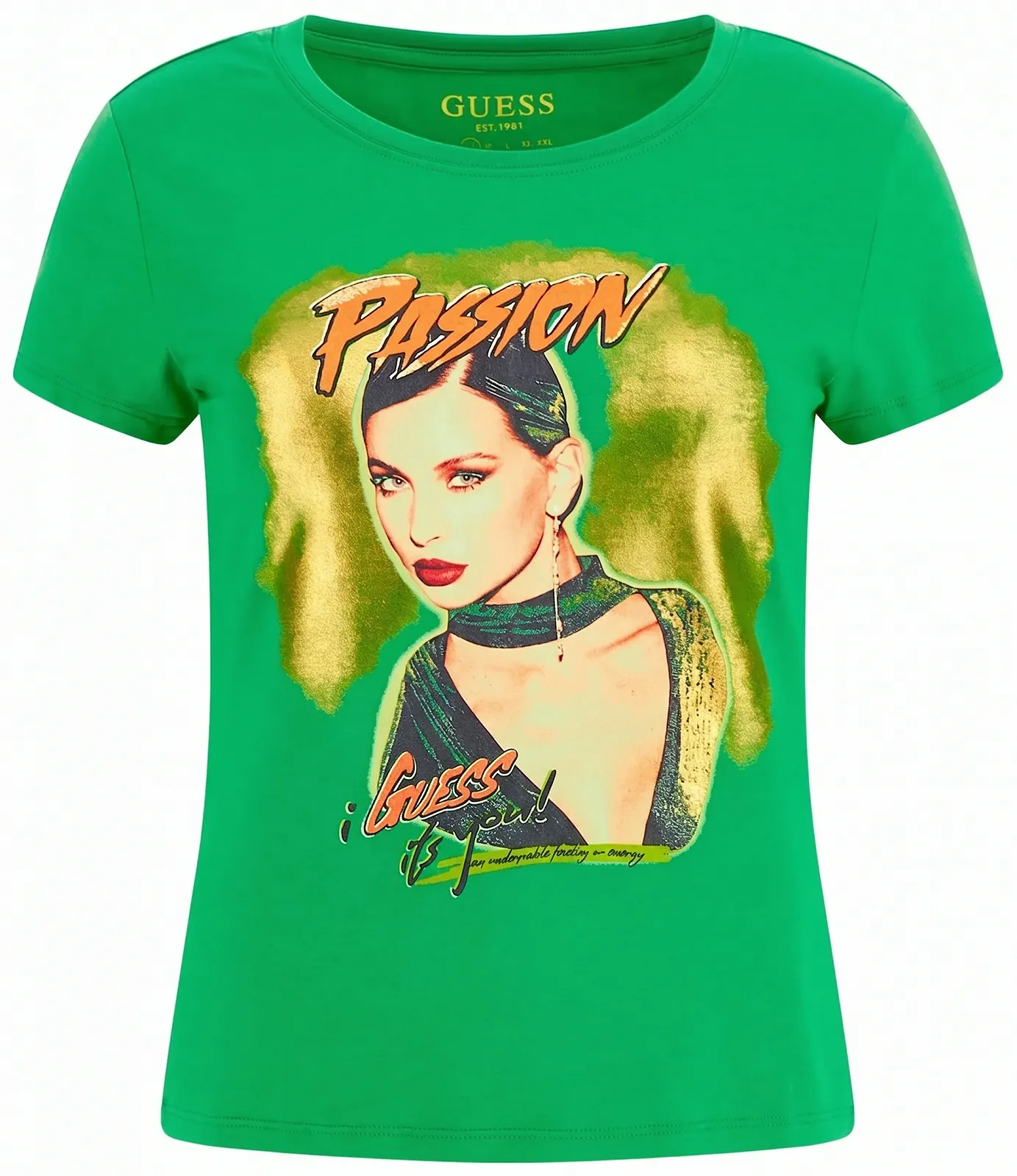 Женская футболка GUESS JEANS / Зеленая / Размер S, фото №1