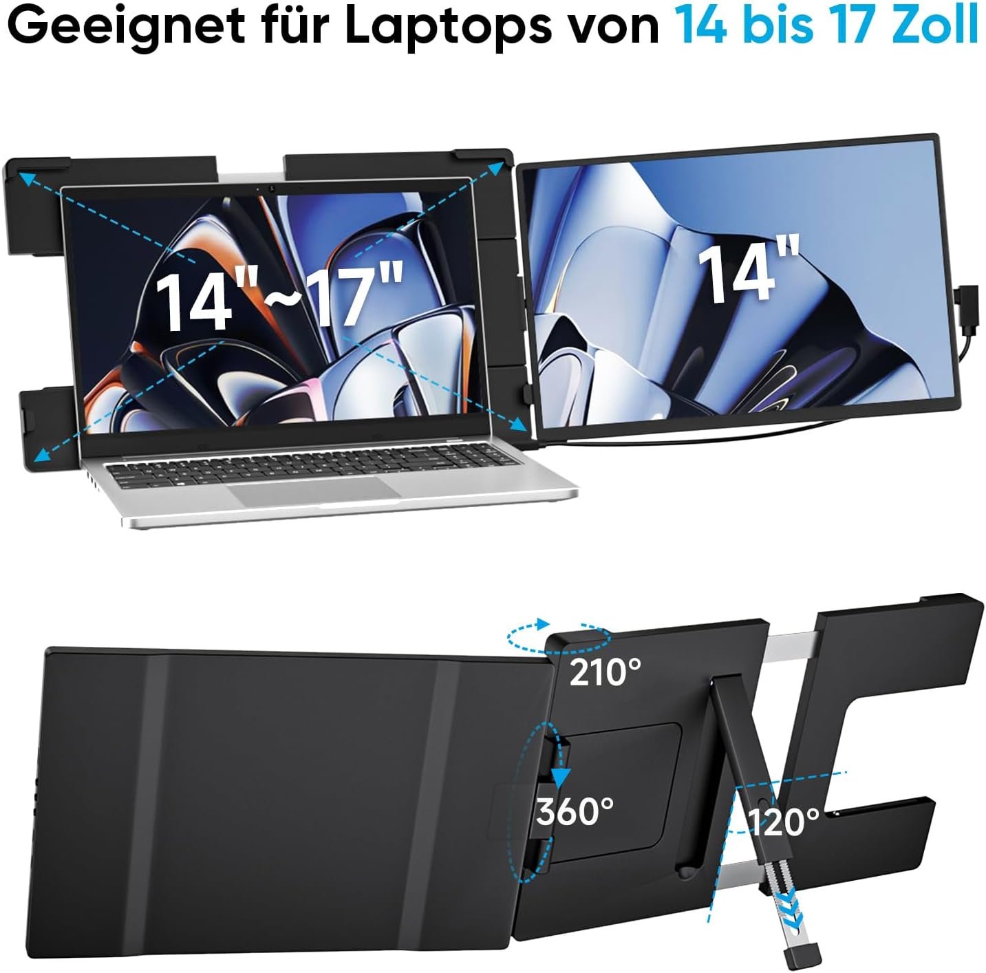Монітор портативний 14.1" Dopesplay FHD IPS 60 Гц, фото №7