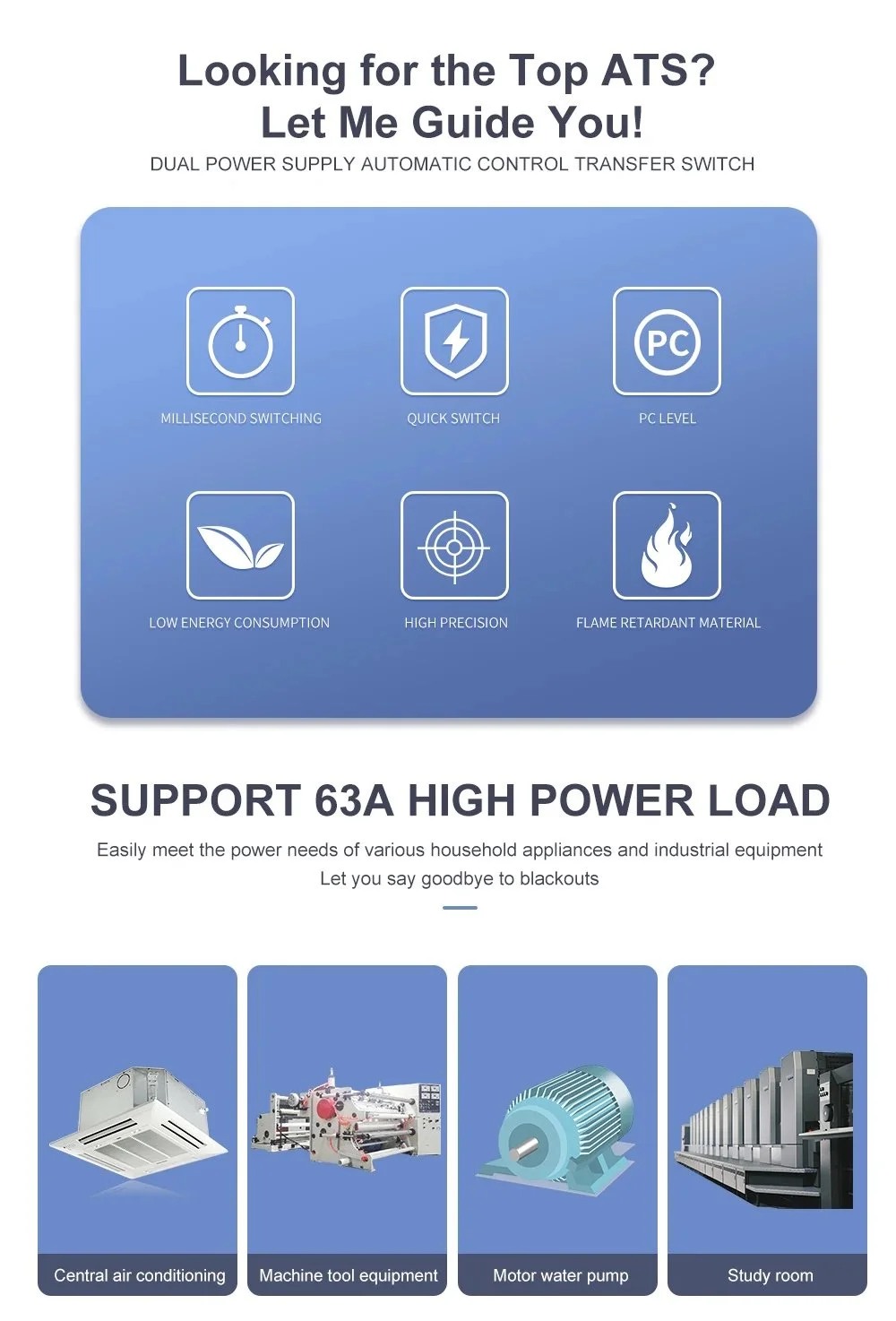 Автомат ввода резервного питания TOMZN TOQ6-63/2 2P 63A 220V АВР переключатель, фото №9