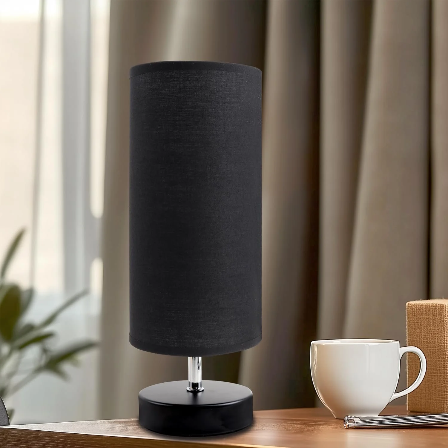 Настільна лампа приліжкова LED 6 Вт E27 3 колірні температури Чорна, фото №2