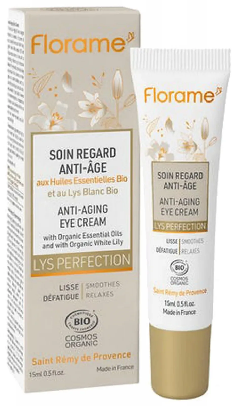 Органічний крем для шкіри навколо очей Florame Lys Perfection антивіковий 15 мл, фото №1
