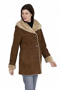 Пальто DANKO 17012 Женское из овчины 100% Испанский меринос Высокого качества synthetic.ua - Фото 1