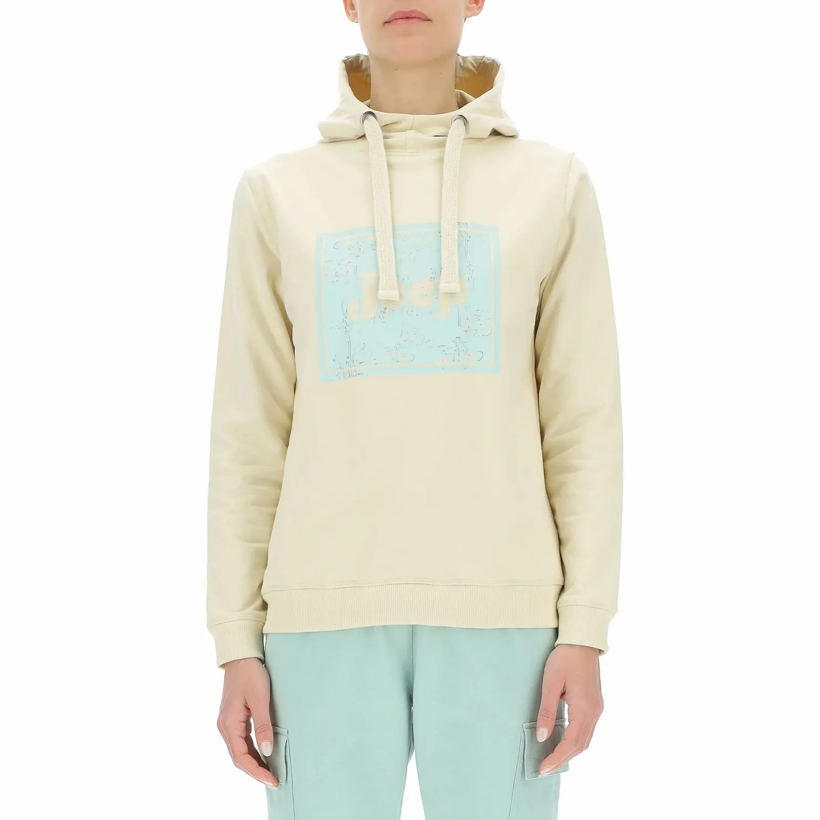 Женская Толстовка с капюшоном Jeep Vintage Botanical Большой принт J23s, фото №1