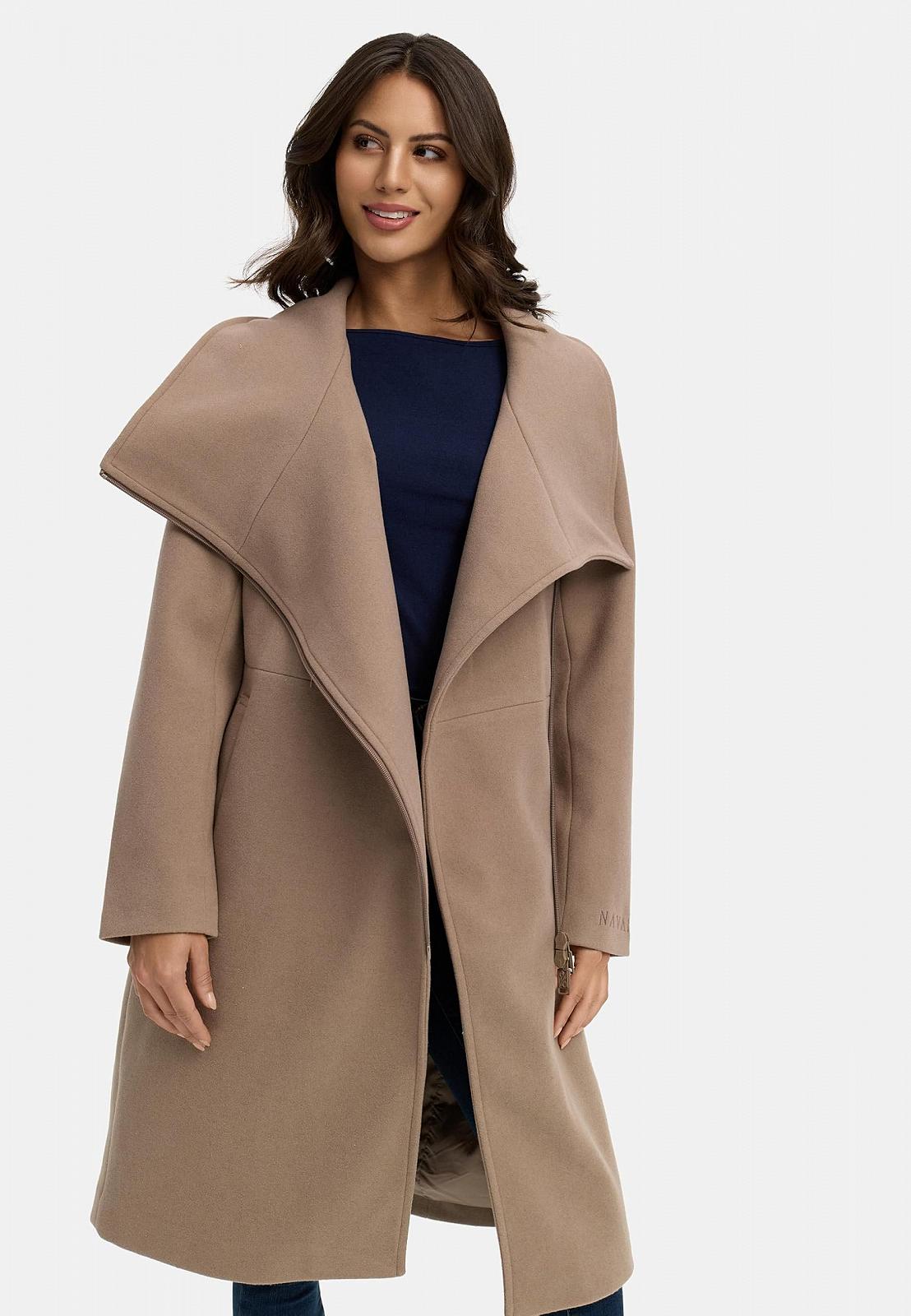 Жіноча перехідна куртка Navahoo у вовняному вигляді з асиметричним коміром і водонепроникною блискавкою, фото №8