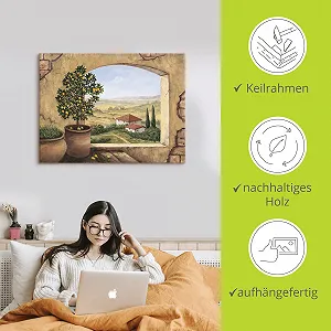 Картина на полотні ARTland T5ZG Вид з вікна Тоскана Італія 120 x 90 см synthetic.ua - Фото 1